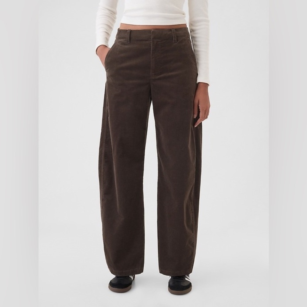 GAP Terra Brown High Rise Corduroy Tapered Ankke Trousers 16Tall